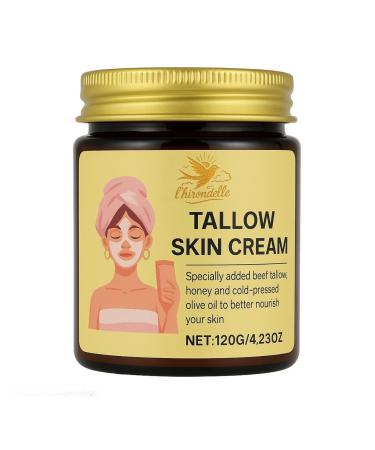 L'HIRONDELLE Beef Tallow for Skin Tallow Honey Balm Organic Grass-Fed Beef Tallow Balm with Raw Honey Natural Soothing Moisturizing (Unscented)