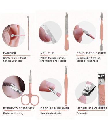 Grooming Kit Set with Ear Pick Acne Needle Eyebrow Scissors Nail Clippers and Bag for Household Nail Salon Beauty Salon - Buy Online on GoSupps.com