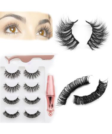 4 Pairs Magnetic Eyelash Extensions Kit - Natural Look Reusable Eyelashes with Eyeliner & Tweezer | International Shipping - Buy Online on GoSupps.com