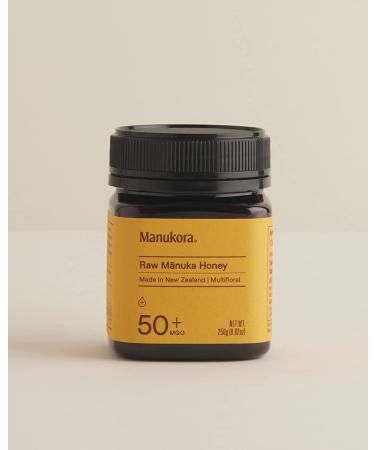 Manukora MGO 50+ Multifloral Raw Manuka Honey - 8.82 oz - Authentic Non-GMO Pure Honey from New Zealand - MGO Certified - Traceable from Hive to Hand - Buy Online on GoSupps.com