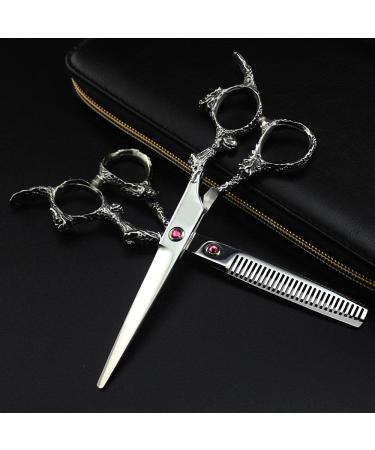 Hair Cutting Scissors Shears 6 Inch Professional Barber Tools Silver Hair Scissor Japanese Hair Scissors Professional Hairdressing Dragon Handle Scissors