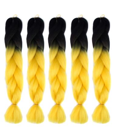 5Pcs Ombre Jumbo Braiding Hair Extensions - Kanekalon Synthetic Fiber for Twist Brading Hair 100G/PC 24Inch (60cm) 7