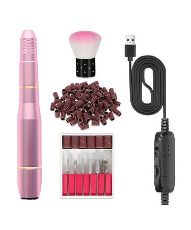 Nail kit Portable Electric Nail Drill Machine Professional 20000RPM USB Manicure Pedicure Drills for Polishing Tools with Nail Drill Kit Nail kit for Beginners with Everything