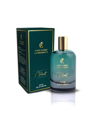 Cool Flames Luxury Velvet Unisex Eau De Parfum with Lemongrass Bargamot Balsam Fir Cappuccino & Amber Premium Long Lasting Citrus & Woody Fragrance Scent Perfume for Men & Women 100 ML