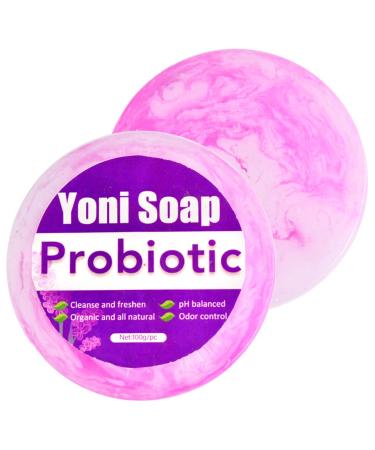 Aromlife Probiotics Yoni Soap bar feminine wash 2 pcs for Women Ph Balanced Rose Body Soap with Probiotics Clean Fresh Vagina Vaginal Odor Control Gentle and Natural Ingredients (Lavender)