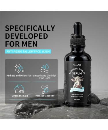 Men's Anti-Aging Tallow Serum for Face Reviving Day Serum for Men Natural and Organic Face Serum with 100% Pure Grass-Fed Tallow to Restore Firmness and Retinol 1.76 Ounce - Buy Online on GoSupps.com