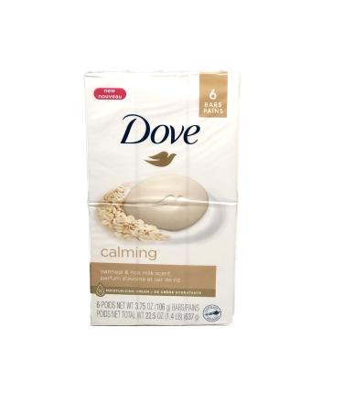 Dove Calming Oatmeal and Rice Milk Scent 6 Bars 6 Count (Pack of 1)