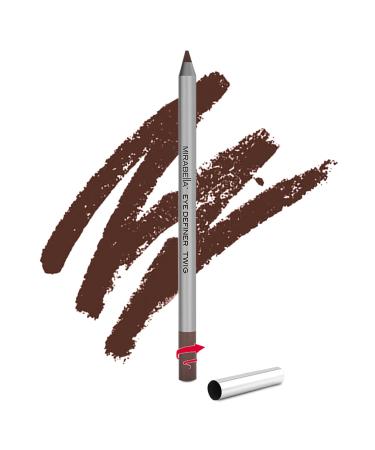 Mirabella Eyeliner Eye Definer Pencil - Twig  .57g/.02oz Retractable Eye-Liner Pencil with Built-In Sharpener   Water-resistant  easy-glide formula for Precise  and Smooth for Eye Definition - Paraben-Free