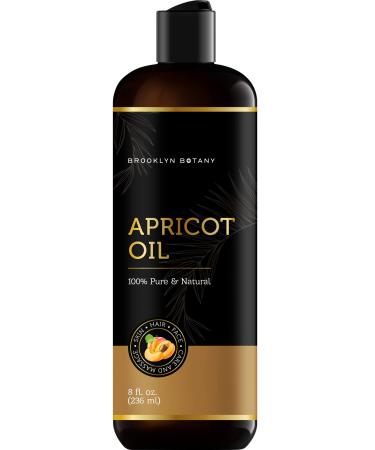 Brooklyn Botany Apricot Kernel Oil for Skin  Hair and Face   100% Pure and Natural Body Oil and Hair Oil - Carrier Oil for Essential Oils  Aromatherapy and Massage Oil   8 fl Oz 8 Fl Oz (Pack of 1)