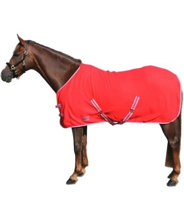 Netproshop Basic Horse Sweat Rug 125cm - Fleece Quality Red Color Cross Surcingles | International Shipping - Buy Online on GoSupps.com