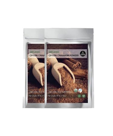 Naturevibe Botanicals Premium Quality Organic Ceylon Cinnamon Powder (2lb), Ground | Raw, Gluten-Free & Non-GMO | 2 Pack of 1 lb each