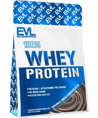 Evlution Nutrition 100% Whey Protein 25g of Whey Protein 6g of BCAAs 4g of Glutamine Gluten Free (1 LB Double Rich Chocolate) 1 Pound (Pack of 1) Double Rich Chocolate - Buy Online on GoSupps.com