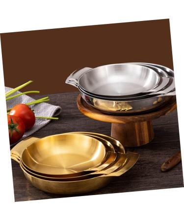 BESTonZON 4pcs Stainless Steel Seafood Pot Casserole Pot Soup Pan Japanese Omelette Pan Korean Noodle Pot Stainless Steel Pots Fish Steamer Carbon Steel Pan Nonstick Milk Round Bottom Plate Goldenx4pcs 23.5X18X3.6CMx4pcs - Buy Online on GoSupps.com