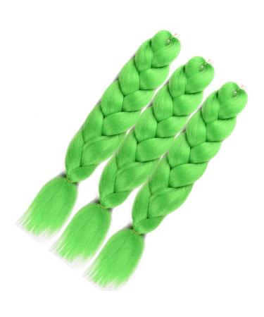 Lime Color Kanekalon Braiding Hair Crochet Synthetic Jumbo Braids 24 Inch 3pcs/Lot - Twist, Box Braids, 3 Pack - Buy Online on GoSupps.com