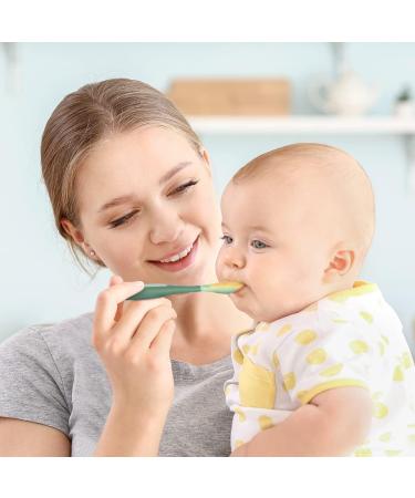 Vicloon Baby Utensils Spoon Fork Set 4pcs Baby Cutlery Feeding Set Toddler Utensils Spoons Forks Baby Fork and Spoon Set Easy Grip Bendable Perfect Self Feeding Spoon Fork (Green) White-green - Buy Online on GoSupps.com