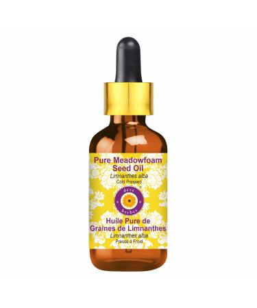 Deve Herbes Pure Meadowfoam Seed Oil (Limnanthes alba) with Glass Dropper Cold Pressed 5ml (0.16 oz)