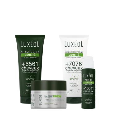 LUXEOL - Routine Densit Compl te - Augmente La Densit Capillaire - Shampooing + Apr s-Shampooing + S rum + Masque Capillaire - Cliniquement Prouv s* - Fabriqu En France
