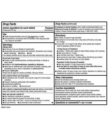 Kirkland Signature Omeprazole 20 mg - Delayed Release Acid Reducer Tablets | 42 Count - Fast International Shipping - Buy Online on GoSupps.com