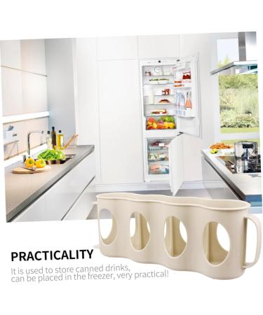 Alipis 2pcs 4 Refrigerator Organizer Bins Soda Can Drink Holder Hand Pull Type Organizer Bottle Nordic Beige 10.5X30CM - Buy Online on GoSupps.com