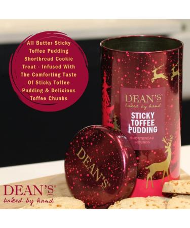 Dean's Sticky Toffee Pudding Shortbread Rounds - 150g Box - Luxury Handmade Scottish Butter Cookies for Christmas - Toffee Biscuit Selection - Buy Online on GoSupps.com