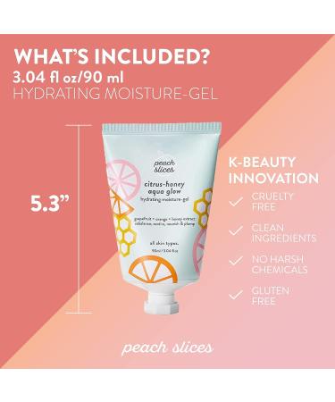 Peach Slices Citrus-Honey Aqua Glow Moisturizer 3.04 oz - Hydrating Gel for Sensitive, Dry, Oily, Dull, Acne Prone Skin with Honey Extract - Korean Skin Care - Buy Online on GoSupps.com