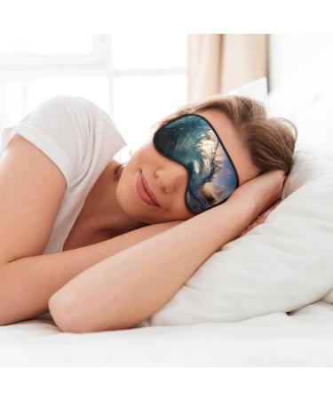 Buy Beautiful Ocean Waves Print Unisex Sleep Eye Mask | Soft Comfort Eye Shade for Travel Yoga & Shift Work - Black - Buy Online on GoSupps.com