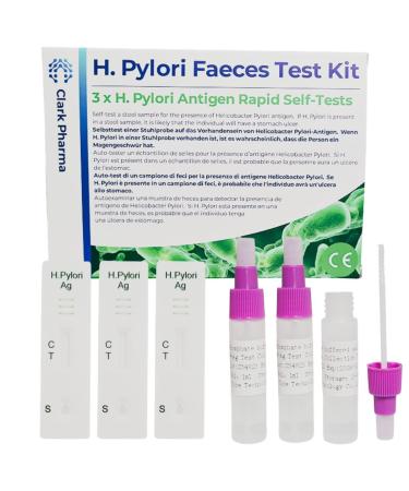 3 x H Pylori Stomach Ulcer Tests | Helicobacter Pylori Infection Stool Screen | Upset Stomach Home Self Test Kit