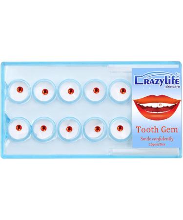 Zorq Tooth Jewelry Gemstones - 10 Pieces Removable Red Nail & Tooth Ornaments with Box | Ideal for Crafting - Buy Online on GoSupps.com