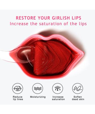 VEZE Lip Masks 20 Pcs - Collagen Lip Care Sheets for Dry Lips - Moisturizing, Anti-Wrinkle & Hydrating - Pink Crystal Pads for Anti-Aging - Pack of 1 - Buy Online on GoSupps.com