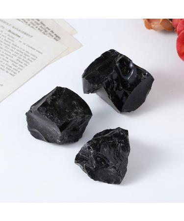 XIANNVXI Black Obsidian Crystal 1.77-2.17" Raw Crystal Obsidian Stone Natural Healing Crystal Rock Rough Gemstone for Crystal Lovers Beginners Collectors Witchcraft Supplies C - Obsidian - Buy Online on GoSupps.com