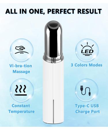 Neck Face Massager - BUV Mini LED Sculpting Tool with 3 Color Modes & Vibration for Enhanced Skin Care - Baby White - Buy Online on GoSupps.com
