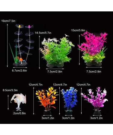 Buy Eqlef Artificial Aquarium Plants - 7 Piece Bright Coral & Aquatic Decorations for Stunning Aquariums - Buy Online on GoSupps.com