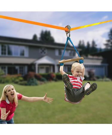 Hooroor Slackline Pulley with 52FT Zipline & Monkey Bar - Ninja Warrior Obstacle Course for Kids & Adults - Outdoor Toys Playset for Backyard Jungle Gym - Buy Online on GoSupps.com