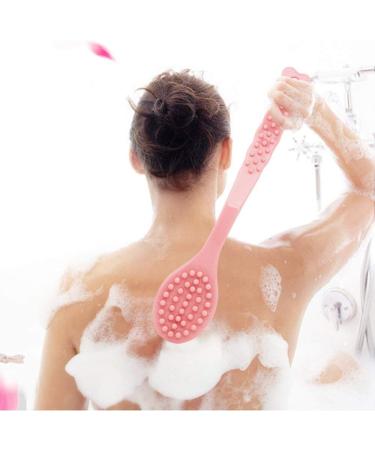 QiCheng&LYS Exfoliating Body Brush with Long Wooden Handle - 14in (Pink) - Buy Online on GoSupps.com