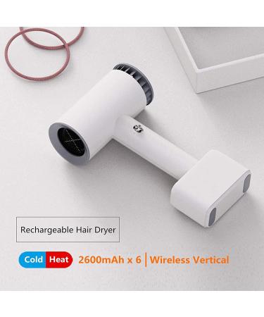 Portable Cordless Hair Dryers Rechargeable Handheld Blow Dryer Travel Wireless Hairdryer w/Charging Base & Hot/Cold Air - Buy Online on GoSupps.com