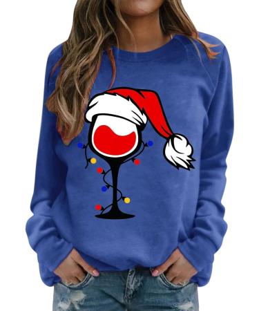 Shop Women's 3D Plush Christmas Sweater Stylish Shoulder-Free Long Sleeve Sweatshirt for Winter | Black & Blue | Perfect Holiday Gift - Buy Online on GoSupps.com