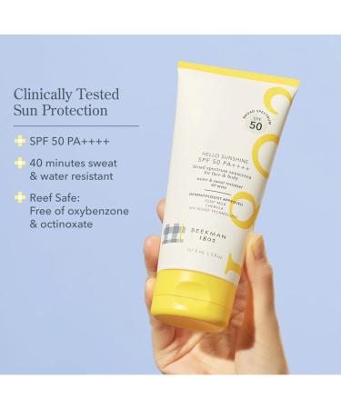 Beekman 1802 Hello Sunshine SPF 50 Sunscreen - Face & Body Protection Reduces Fine Lines Sensitive Skin Cruelty Free Reef Safe - 5.0 fl. oz - Buy Online on GoSupps.com