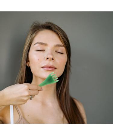 Baluue Gua Sha Face Massage Tools - 2-Piece Claw & Sparkling Head Scalp Massager - Acupuncture Pen for Neck & Skin Care - Green 16.5x5.5x3cm - Buy Online on GoSupps.com