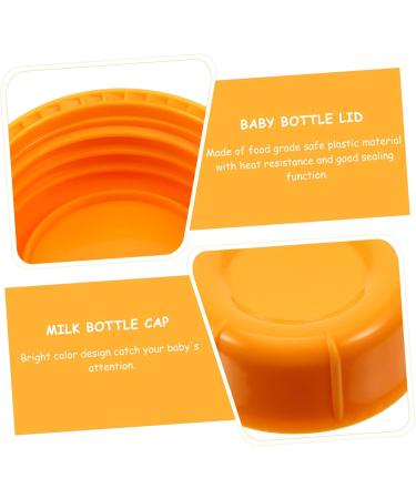 Ibasenice 20 Pack Locking Caps for Baby Bottles - Screw Lids for Breast Milk - Portable Travel Caps - Durable Food-Grade PP - 4.3x1.5cm - Orange - Buy Online on GoSupps.com