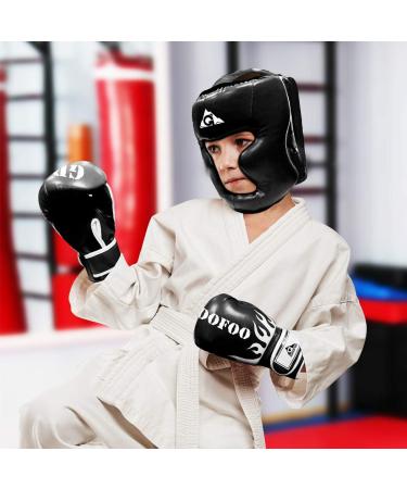 GROOFOO PU Leather Boxing Headgear for Kids and Adults - Ideal for Training, Kickboxing, MMA, Muay Thai, Sparring - Martial Arts Helmet for Karate and Taekwondo - Black (Large) - Buy Online on GoSupps.com