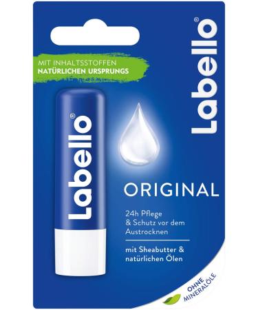 Labello Original Lip Care Stick 1-Pack (4.8g) | Natural Lip Balm Without Mineral Oils | Protects & Nourishes Lips - Buy Online on GoSupps.com