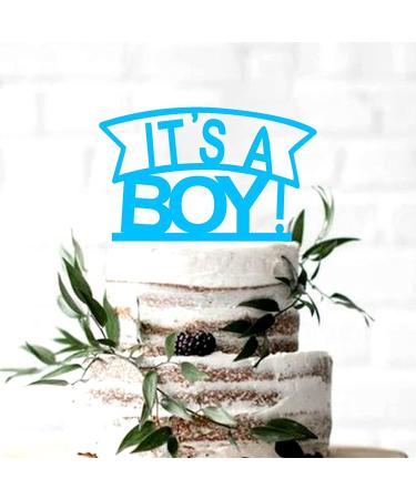 Personalised Cake Toppers Cake Decorations 1pcs It's a Boy Cake Topper Acrylic Blue Baby Born Shower Cake Toppers Birthday Party Dessert Decorations