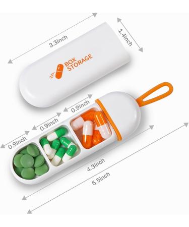 Buy Pocket Flat Pill Case - Mini Waterproof Medication Organizer with Lanyard | 2 PCS 3 Compartments for Vitamins & Supplements (White/Grey - Buy Online on GoSupps.com