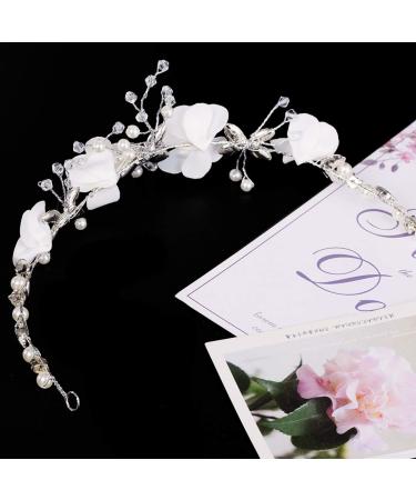 Locisne Silver Flower Girl Headband - Princess Wedding Hair Accessories - Buy Online on GoSupps.com
