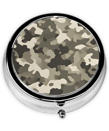 Buy Army Digital Camouflage Mini Round Pill Box - 3 Compartment Portable Medicine Organizer for Travel Home & Office - Buy Online on GoSupps.com