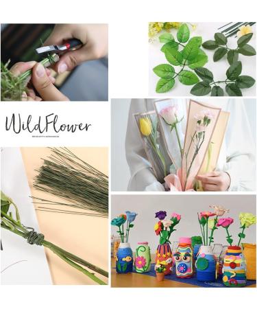 Floral Wire 26 Gauge Green - 100 Pcs for Crafts & Bouquets | 14 Inch Flower Stems & Wreath Making Supplies - Buy Online on GoSupps.com