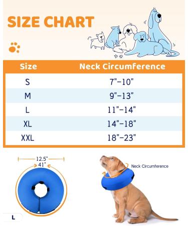 Supet Rewrise Dog Collar - Leak Protection Soft Inflatable Post-Op Collar for Dogs | Blue L (33.0-35.6 cm) - Buy Online on GoSupps.com