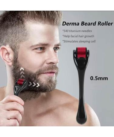Beard Growth Derma Roller 540 Titanium Microneedles 0.25mm - Stimulate Beard, Hair Growth & Skin Regeneration - Buy Online on GoSupps.com
