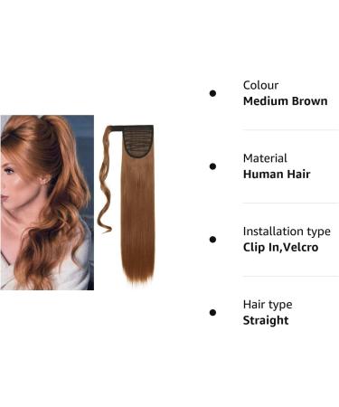 26 Medium Brown Synthetic Wrap Around Ponytail Extension - Clip-in Hairpiece - Buy Online on GoSupps.com