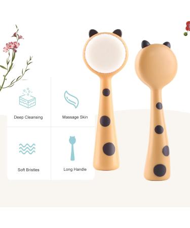 Facial Cleansing Brush with Soft Bristles - Yellow Face Scrubber for Exfoliating and Massaging Skin - Buy Online on GoSupps.com
